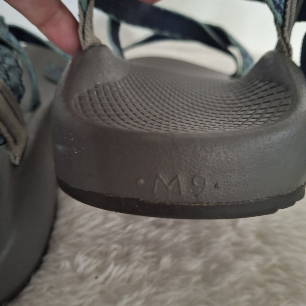 Men's Chaco Teal and Gray Sandals Size 9. - Picture 6 of 6